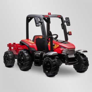 TRACTEUR ENFANT ÉLECTRIQUE AGRICOLE XL AVEC REMORQUE ROUGE